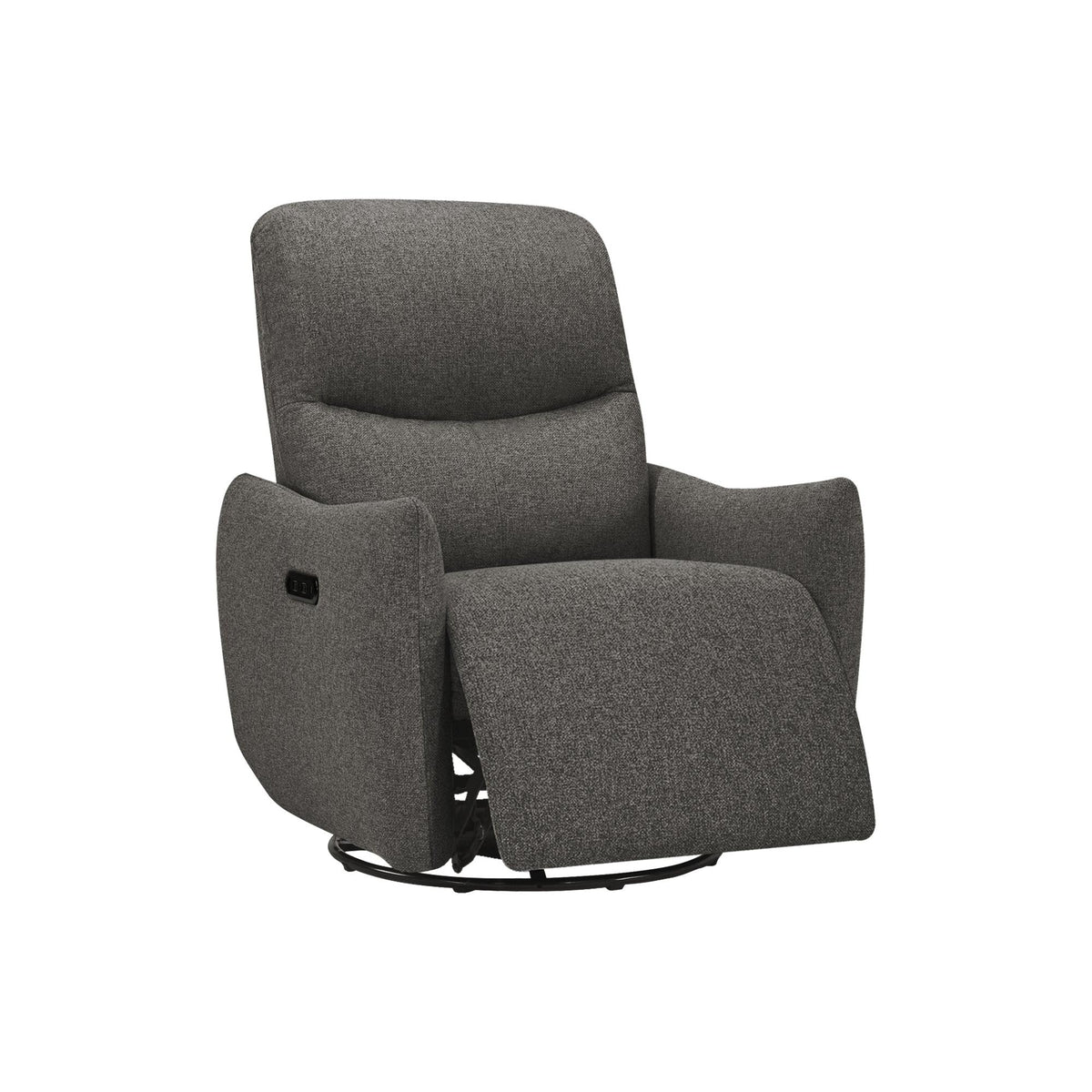 I 8401 - Fauteuil Inclinable, 31'' De Large, Fauteuil Inclinable Électrique, À Glissement, Pivoter, Port Usb Inclus, Rembourré, Tissu Gris Foncé - Simple Boutique