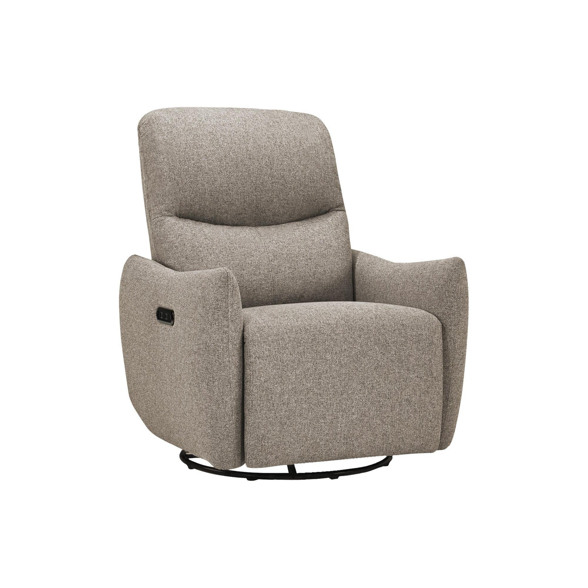 I 8402 - Fauteuil Inclinable, 31'' De Large, Fauteuil Inclinable Électrique, À Glissement, Pivoter, Port Usb Inclus, Rembourré, Tissu Marron Clair - Simple Boutique