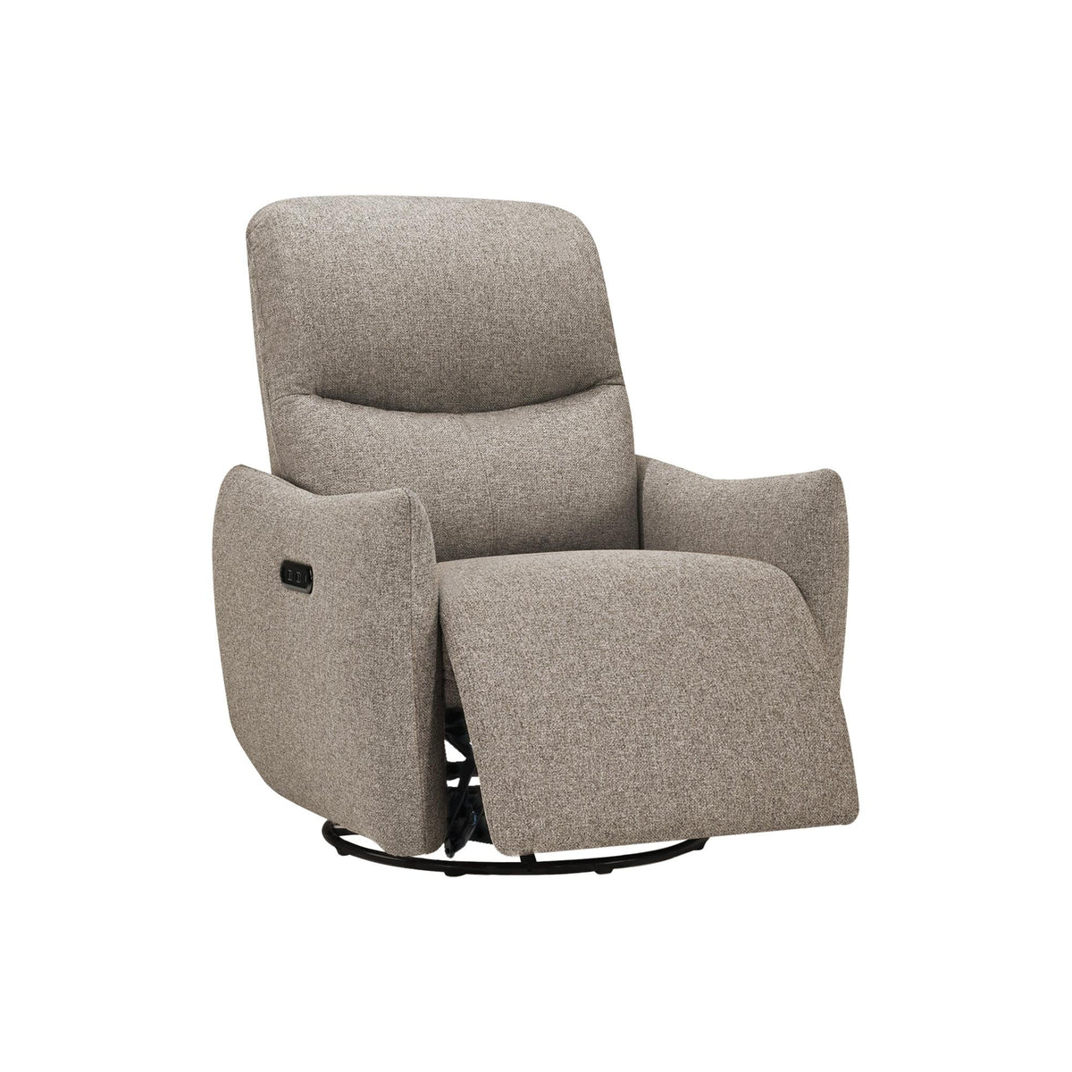 I 8402 - Fauteuil Inclinable, 31'' De Large, Fauteuil Inclinable Électrique, À Glissement, Pivoter, Port Usb Inclus, Rembourré, Tissu Marron Clair - Simple Boutique