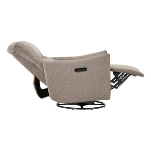 I 8402 - Fauteuil Inclinable, 31'' De Large, Fauteuil Inclinable Électrique, À Glissement, Pivoter, Port Usb Inclus, Rembourré, Tissu Marron Clair - Simple Boutique