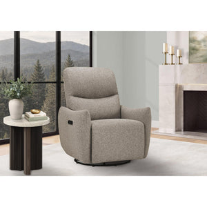 I 8402 - Fauteuil Inclinable, 31'' De Large, Fauteuil Inclinable Électrique, À Glissement, Pivoter, Port Usb Inclus, Rembourré, Tissu Marron Clair - Simple Boutique