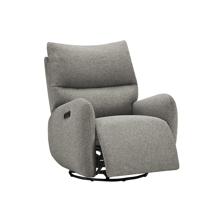I 8405 - Fauteuil Inclinable, 32'' De Large, À Glissement, Fauteuil Inclinable Électrique, Pivoter, Port Usb Inclus, Rembourré, Tissu Gris Clair - Simple Boutique