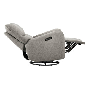 I 8405 - Fauteuil Inclinable, 32'' De Large, À Glissement, Fauteuil Inclinable Électrique, Pivoter, Port Usb Inclus, Rembourré, Tissu Gris Clair - Simple Boutique