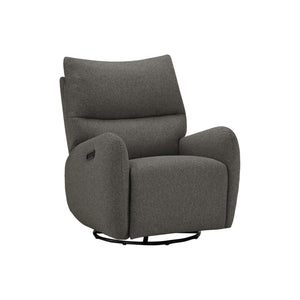 I 8406 - Fauteuil Inclinable, 32'' De Large, À Glissement, Fauteuil Inclinable Électrique, Pivoter, Port Usb Inclus, Rembourré, Tissu Gris Foncé - Simple Boutique