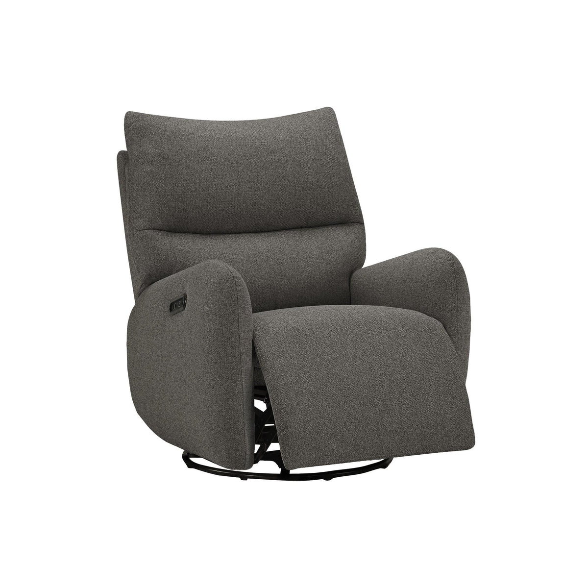 I 8406 - Fauteuil Inclinable, 32'' De Large, À Glissement, Fauteuil Inclinable Électrique, Pivoter, Port Usb Inclus, Rembourré, Tissu Gris Foncé - Simple Boutique