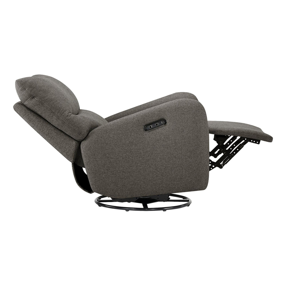 I 8406 - Fauteuil Inclinable, 32'' De Large, À Glissement, Fauteuil Inclinable Électrique, Pivoter, Port Usb Inclus, Rembourré, Tissu Gris Foncé - Simple Boutique