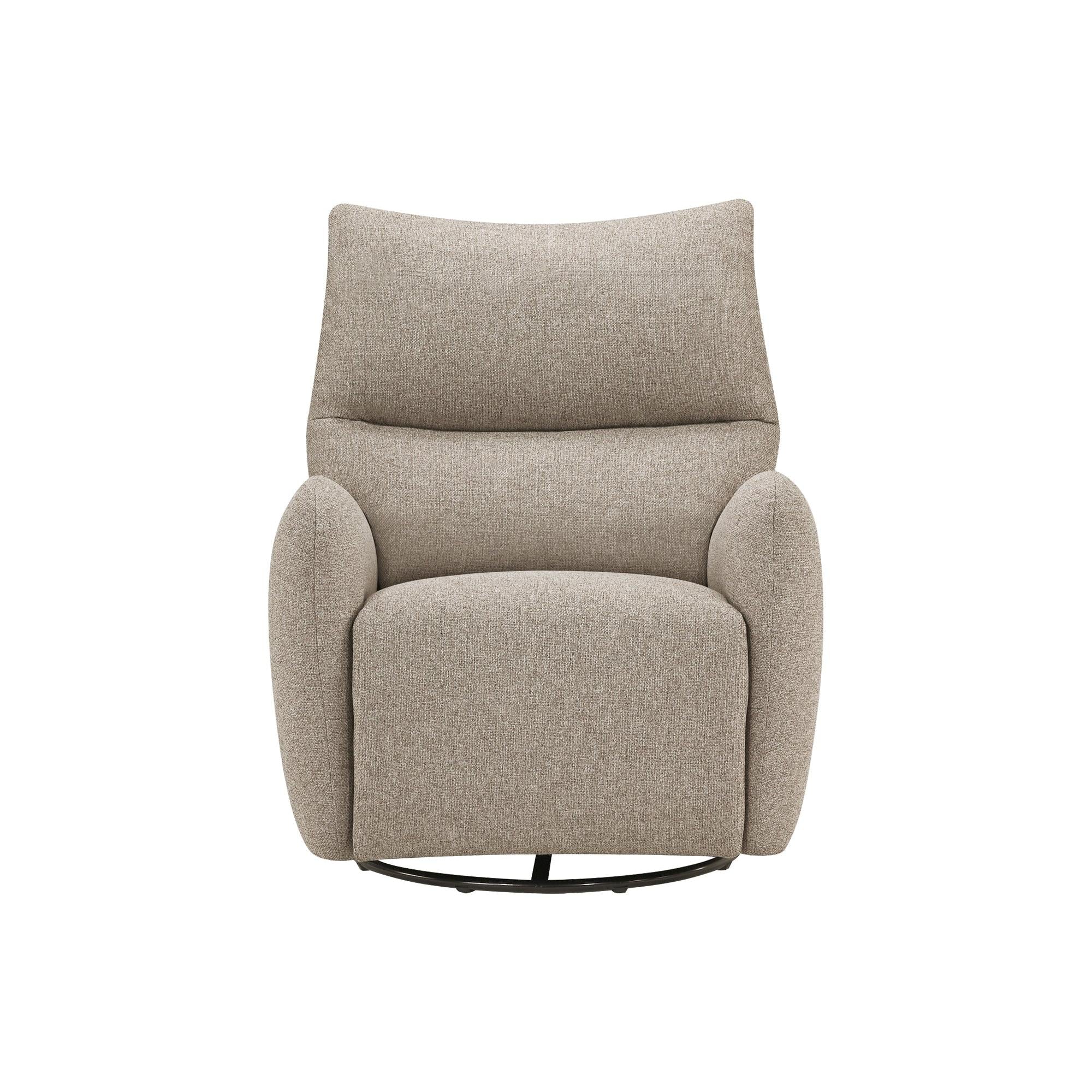 I 8407 - Fauteuil Inclinable, 32'' De Large, À Glissement, Fauteuil Inclinable Électrique, Pivoter, Port Usb Inclus, Rembourré, Tissu Marron Clair - Simple Boutique