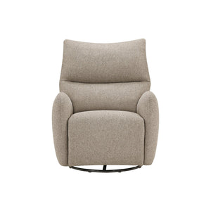 I 8407 - Fauteuil Inclinable, 32'' De Large, À Glissement, Fauteuil Inclinable Électrique, Pivoter, Port Usb Inclus, Rembourré, Tissu Marron Clair - Simple Boutique