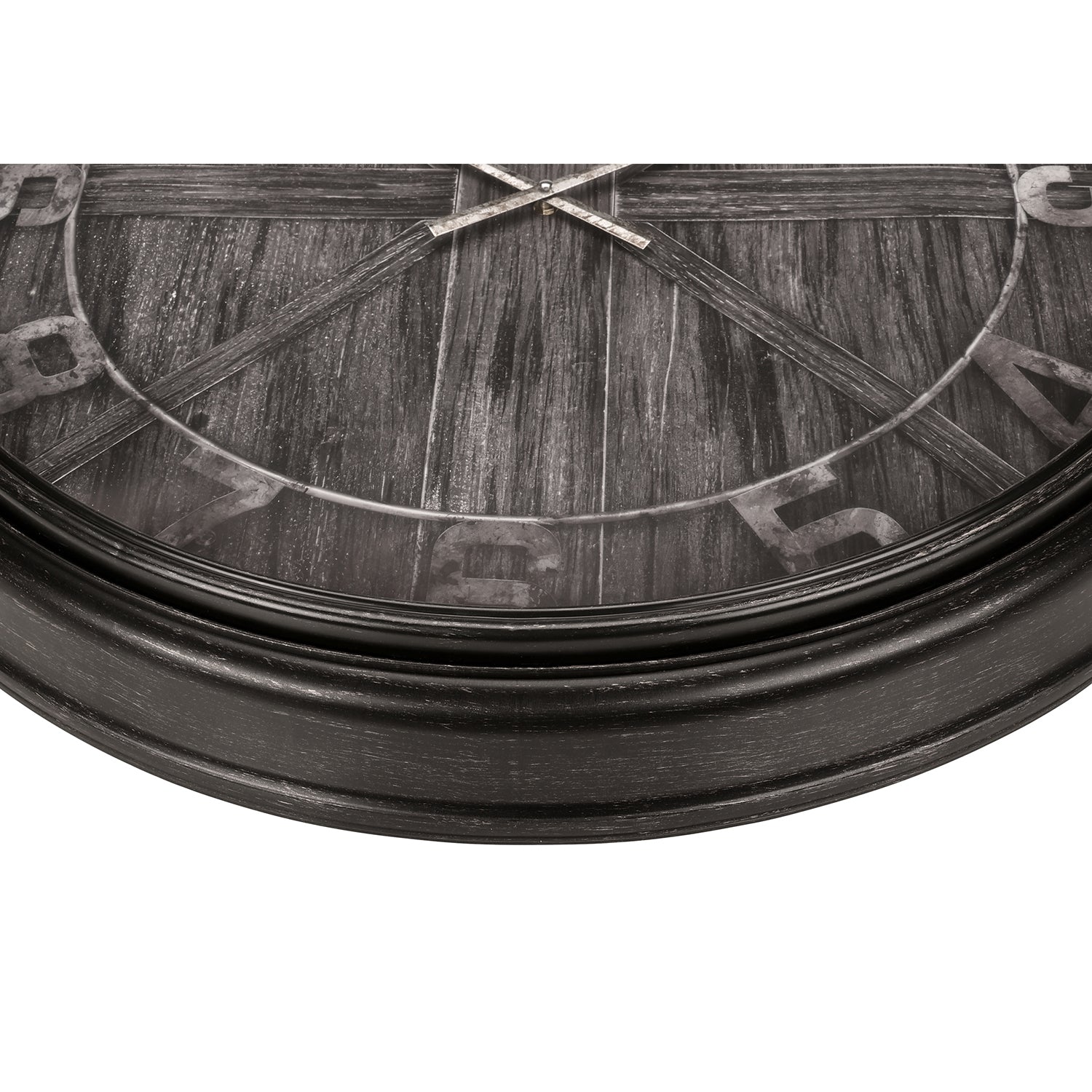 I 9025 - Horloge, 30" Rond, Surdimensionné Grand, Horloge Murale, Brun, Transitionnel - Simple Boutique