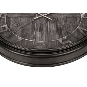 I 9025 - Horloge, 30" Rond, Surdimensionné Grand, Horloge Murale, Brun, Transitionnel - Simple Boutique