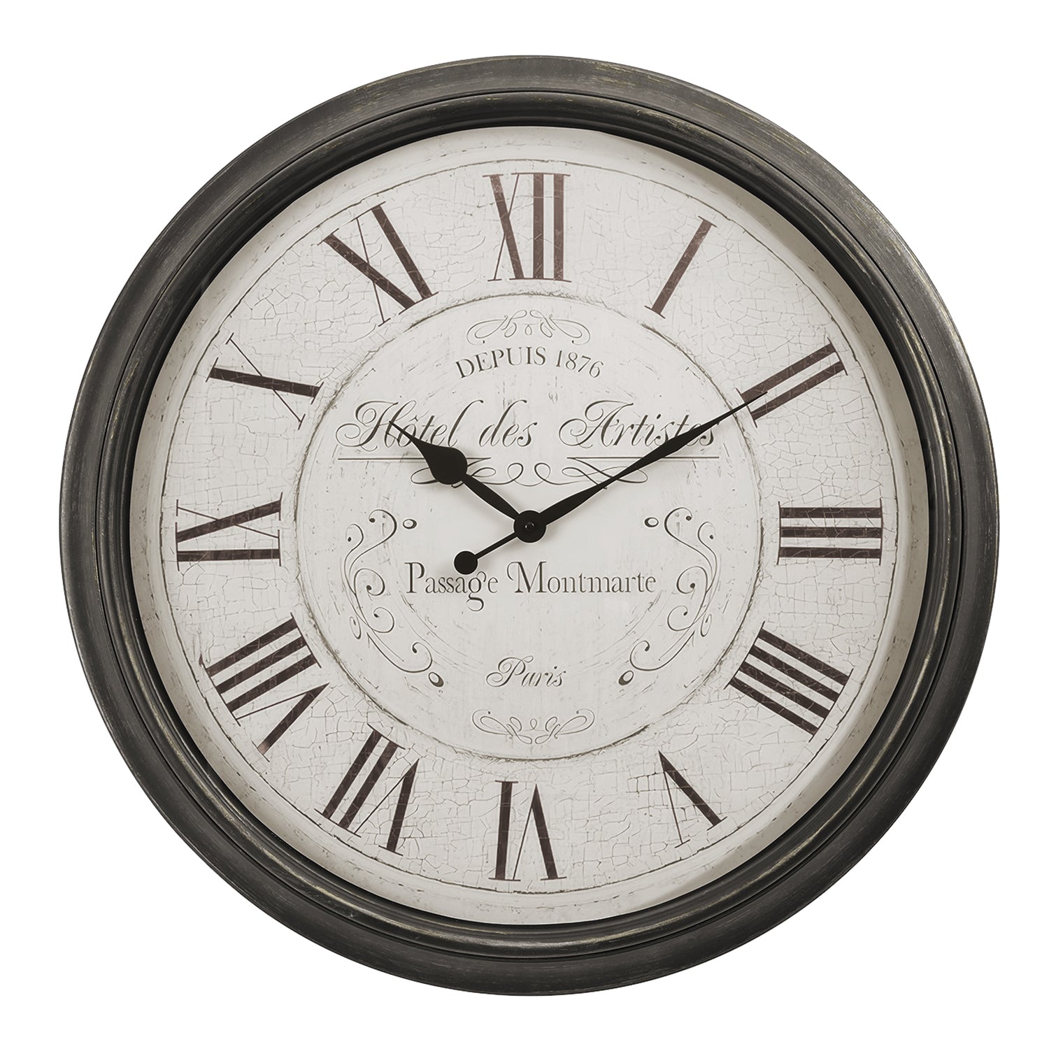I 9026 - Horloge, 30" Rond, Surdimensionné Grand, Horloge Murale, Brun, Transitionnel - Simple Boutique
