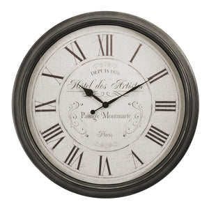 I 9026 - Horloge, 30" Rond, Surdimensionné Grand, Horloge Murale, Brun, Transitionnel - Simple Boutique