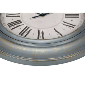 I 9028 - Horloge, 30" Rond, Surdimensionné Grand, Horloge Murale, Bleu Antique, Transitionnel" - Simple Boutique