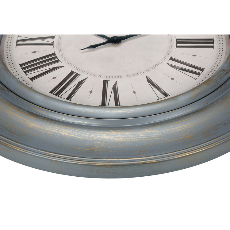I 9028 - Horloge, 30" Rond, Surdimensionné Grand, Horloge Murale, Bleu Antique, Transitionnel" - Simple Boutique