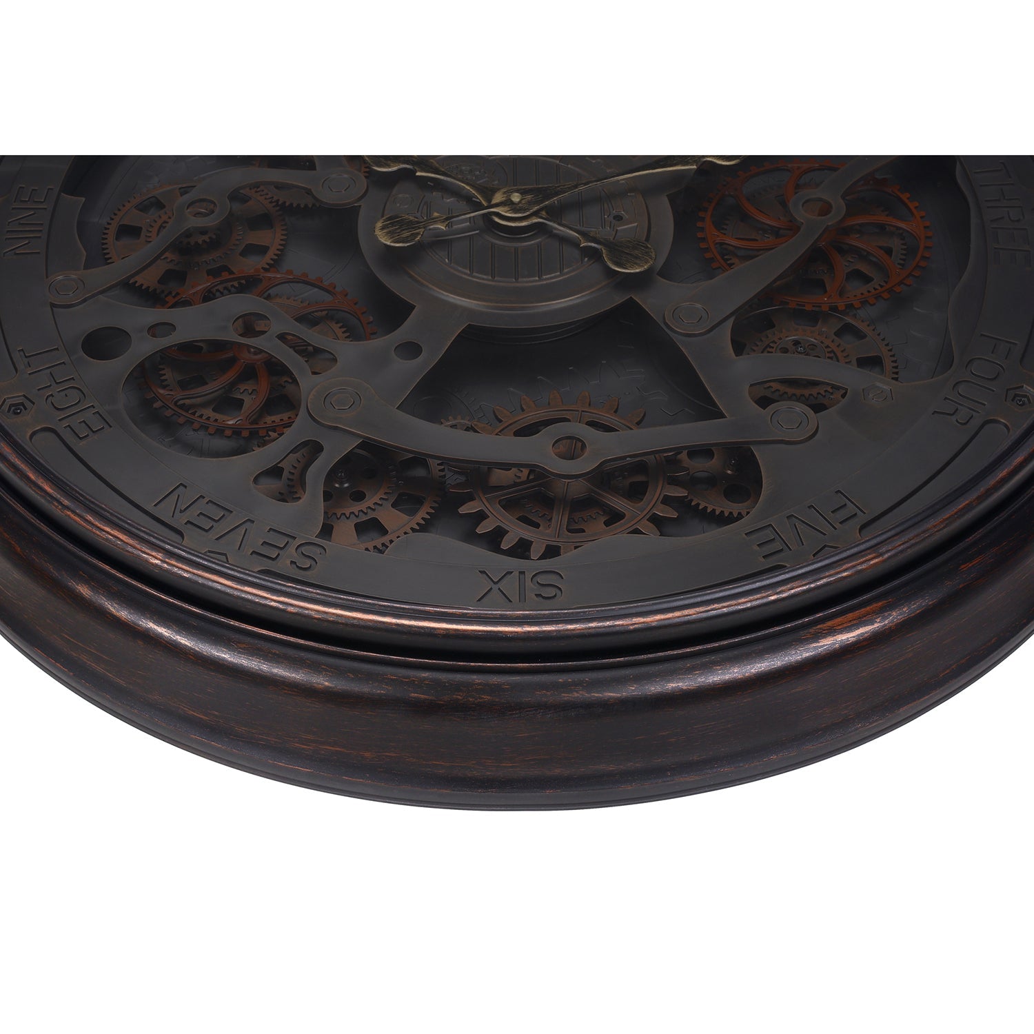 I 9029 - Horloge, 30" Rond, Mécanisme D'engrenage, Surdimensionné Grand, Horloge Murale, Noir, Transitionnel - Simple Boutique