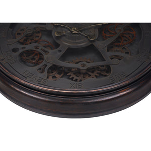 I 9029 - Horloge, 30" Rond, Mécanisme D'engrenage, Surdimensionné Grand, Horloge Murale, Noir, Transitionnel - Simple Boutique