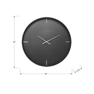 I 9035 - Horloge, 30'' Rond, Surdimensionné Grand, Horloge Murale, Noir, Contemporain, Moderne - Simple Boutique