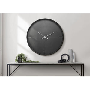 I 9035 - Horloge, 30'' Rond, Surdimensionné Grand, Horloge Murale, Noir, Contemporain, Moderne - Simple Boutique