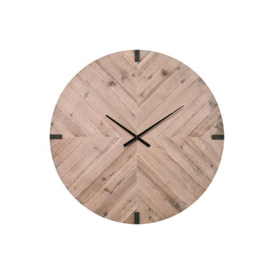I 9037 - Horloge, 30'' Rond, Surdimensionné Grand, Horloge Murale, Brun, Contemporain, Moderne - Simple Boutique