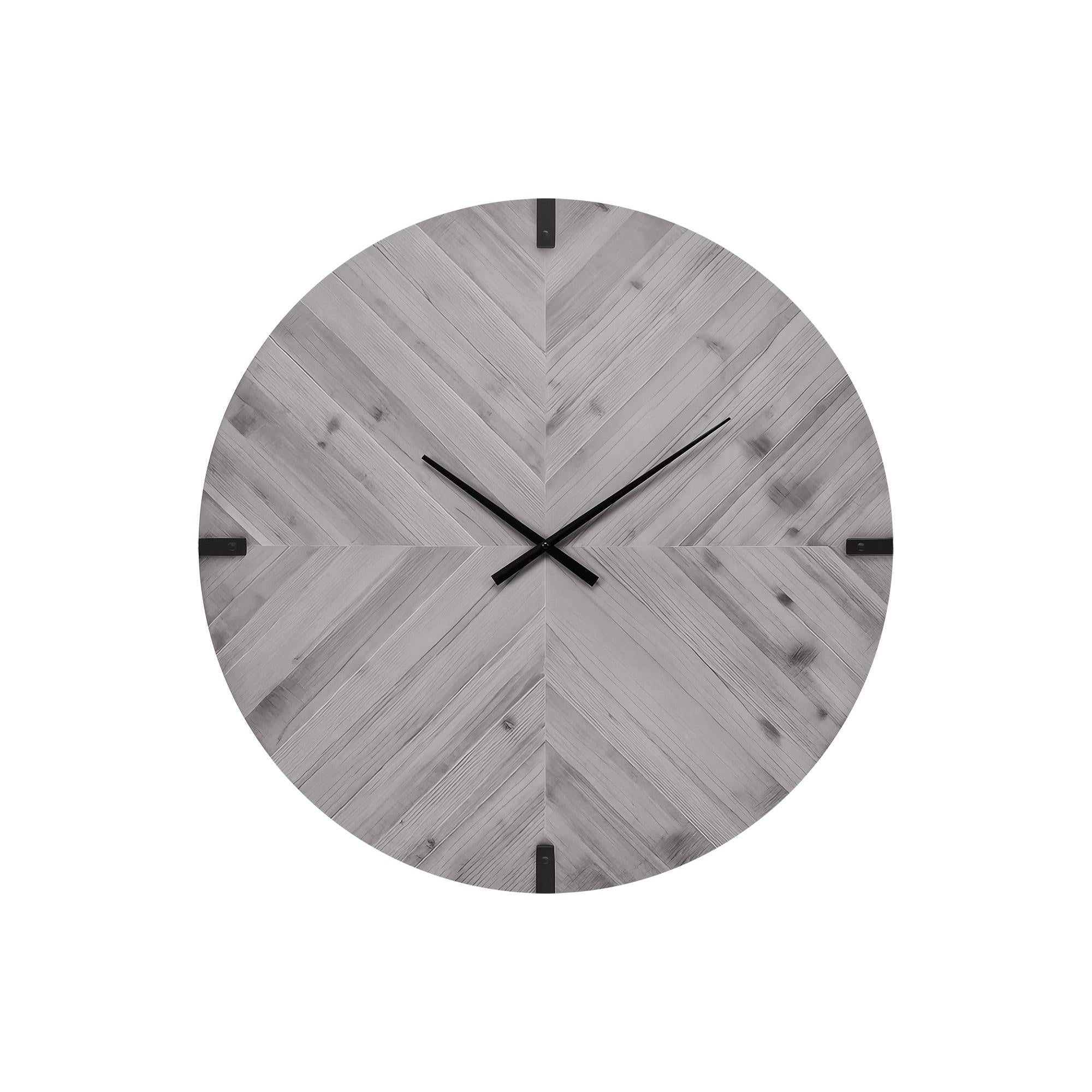 I 9038 - Horloge, 30'' Rond, Surdimensionné Grand, Horloge Murale, Gris, Contemporain, Moderne - Simple Boutique