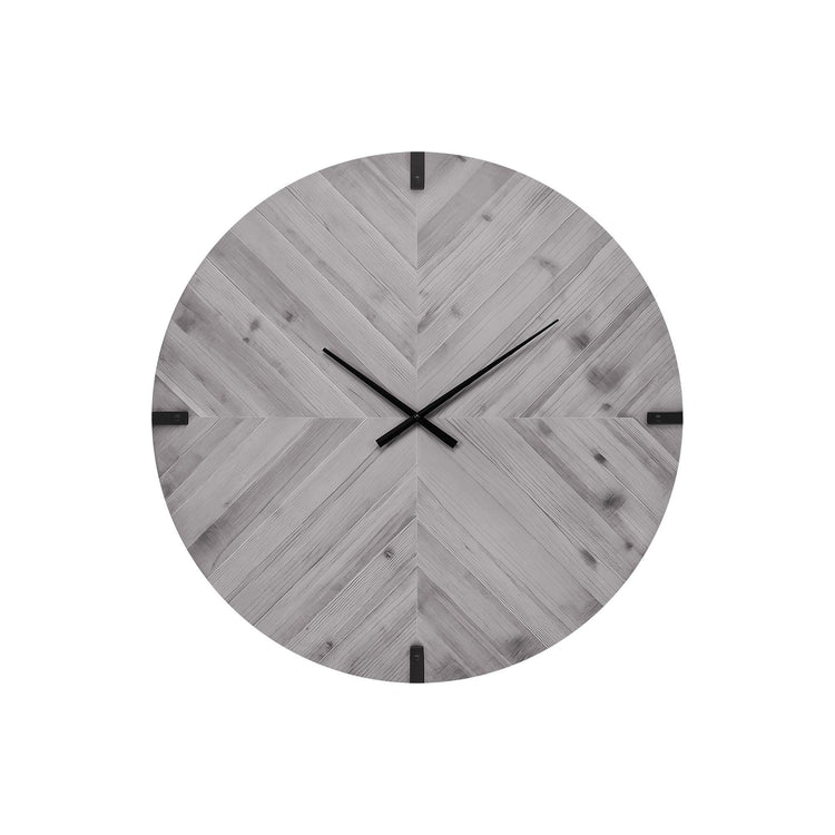 I 9038 - Horloge, 30'' Rond, Surdimensionné Grand, Horloge Murale, Gris, Contemporain, Moderne - Simple Boutique