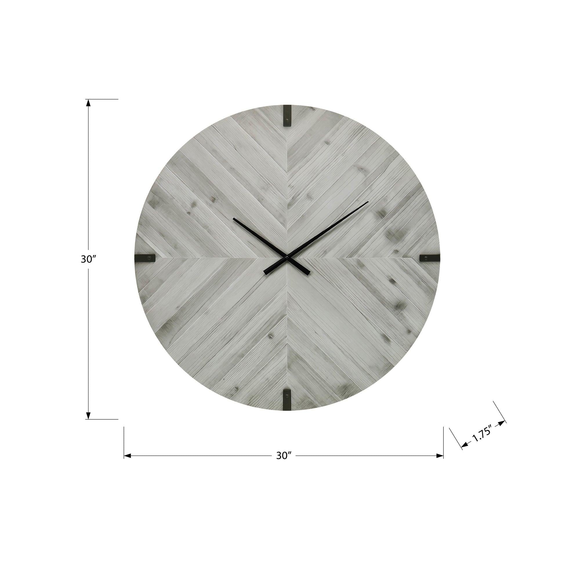 I 9038 - Horloge, 30'' Rond, Surdimensionné Grand, Horloge Murale, Gris, Contemporain, Moderne - Simple Boutique