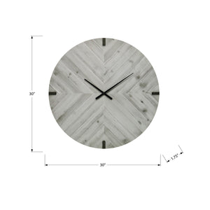 I 9038 - Horloge, 30'' Rond, Surdimensionné Grand, Horloge Murale, Gris, Contemporain, Moderne - Simple Boutique