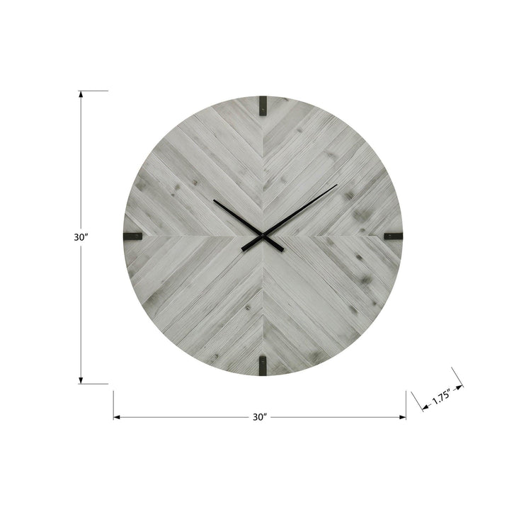 I 9038 - Horloge, 30'' Rond, Surdimensionné Grand, Horloge Murale, Gris, Contemporain, Moderne - Simple Boutique
