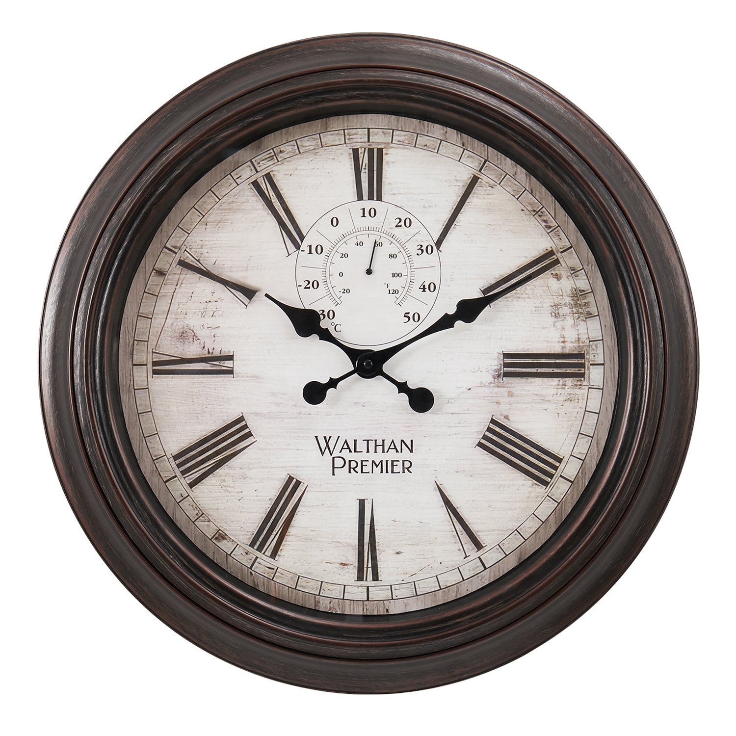 I 9040 - Horloge, 20" Rond, Horloge Murale, Brun, Transitionnel - Simple Boutique