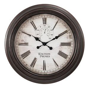 I 9040 - Horloge, 20" Rond, Horloge Murale, Brun, Transitionnel - Simple Boutique