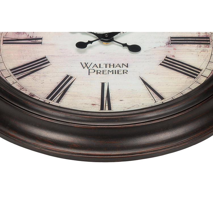 I 9040 - Horloge, 20" Rond, Horloge Murale, Brun, Transitionnel - Simple Boutique