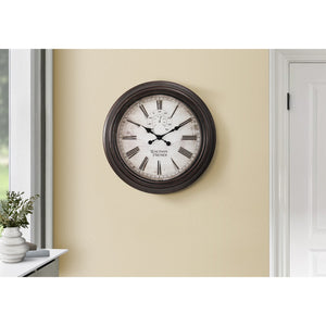 I 9040 - Horloge, 20" Rond, Horloge Murale, Brun, Transitionnel - Simple Boutique