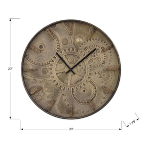 I 9041 - Horloge, 20" Rond, Horloge Murale, Brun, Transitionnel - Simple Boutique