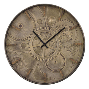 I 9041 - Horloge, 20" Rond, Horloge Murale, Brun, Transitionnel - Simple Boutique