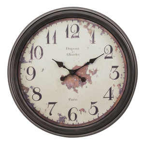I 9042 - Horloge, 20" Rond, Horloge Murale, Brun, Transitionnel - Simple Boutique