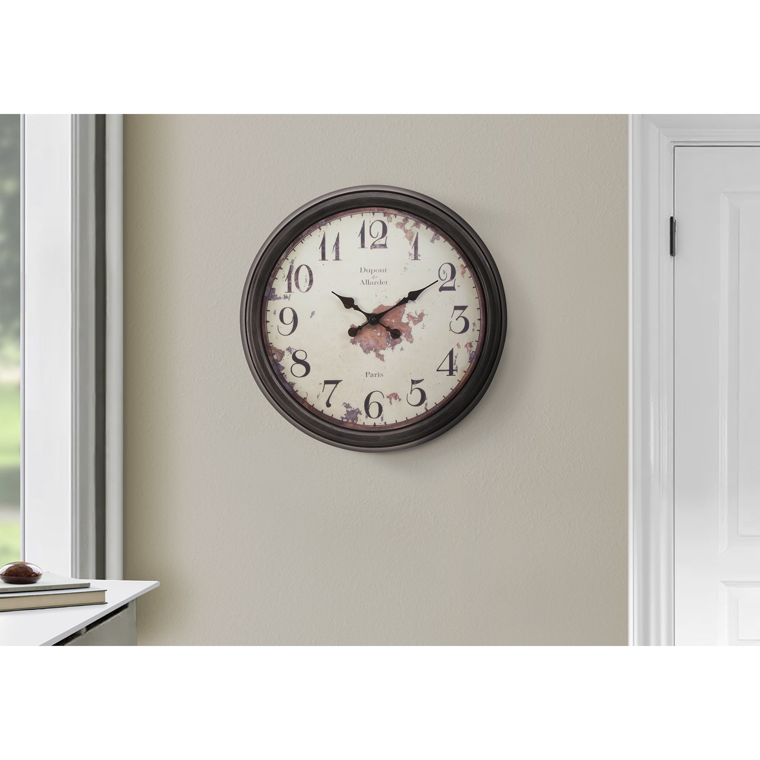I 9042 - Horloge, 20" Rond, Horloge Murale, Brun, Transitionnel - Simple Boutique