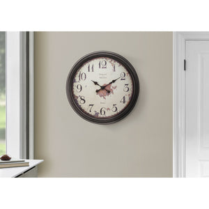 I 9042 - Horloge, 20" Rond, Horloge Murale, Brun, Transitionnel - Simple Boutique