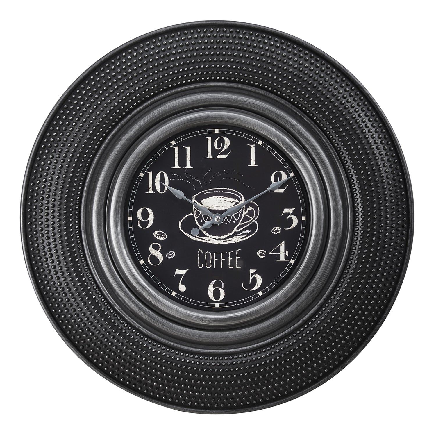 I 9044 - Horloge, 20" Rond, Gris Charbon, Transitionnel - Simple Boutique