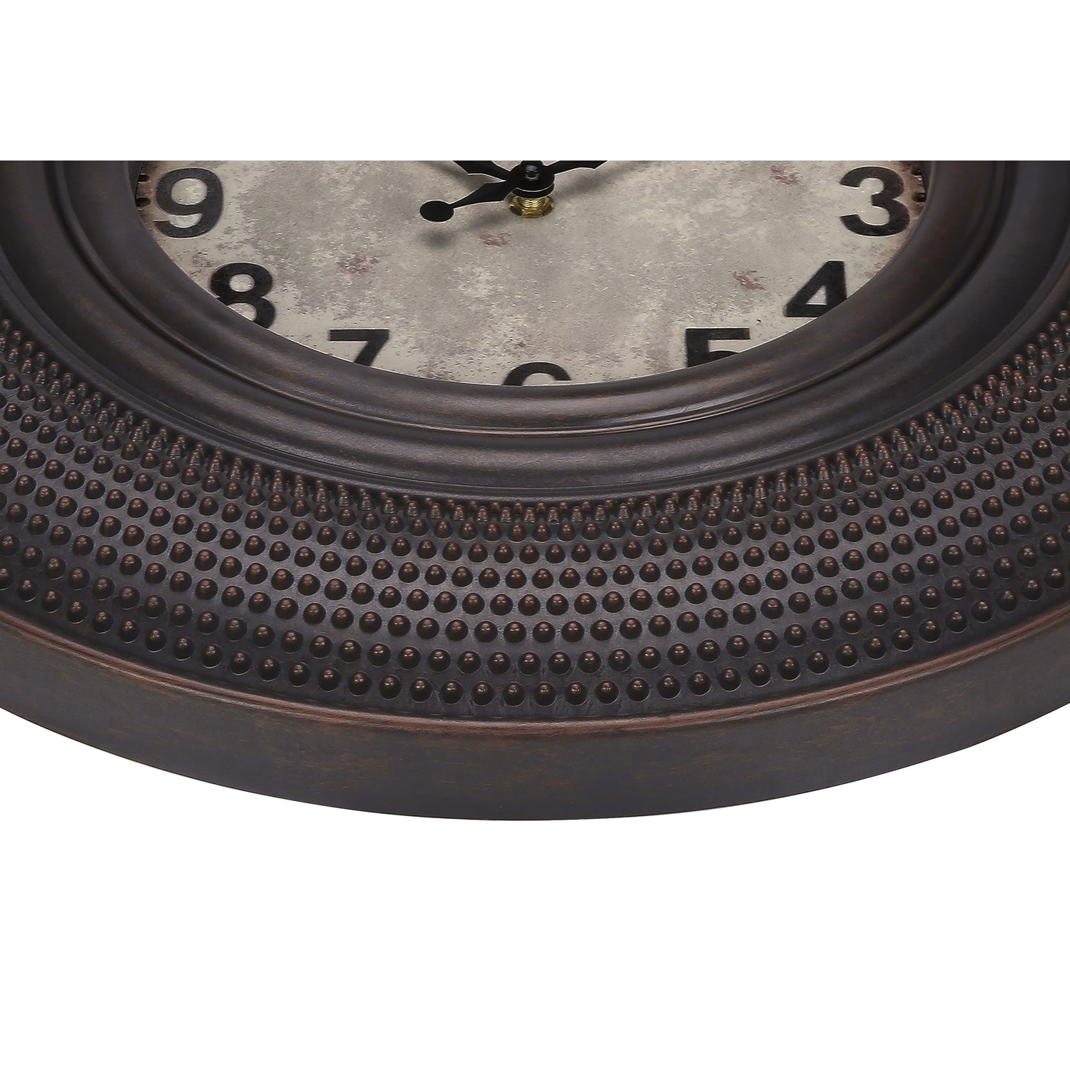 I 9045 - Horloge, 20" Rond, Horloge Murale, Brun Antique, Transitionnel - Simple Boutique