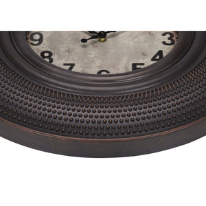 I 9045 - Horloge, 20" Rond, Horloge Murale, Brun Antique, Transitionnel - Simple Boutique