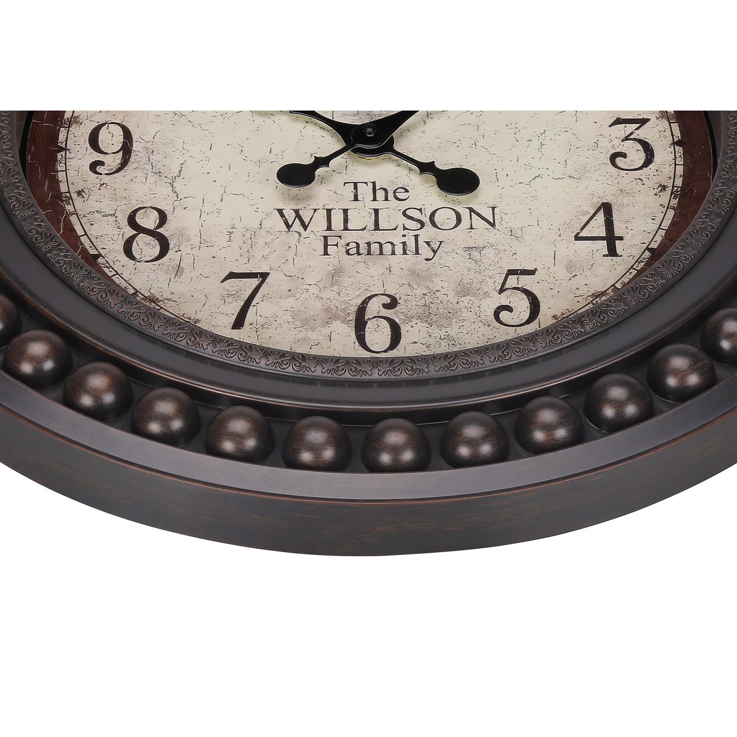 I 9046 - Horloge, 20" Rond, Horloge Murale, Brun Antique, Transitionnel - Simple Boutique