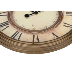 I 9047 - Horloge, 20" Rond, Horloge Murale, Brun Antique, Transitionnel - Simple Boutique
