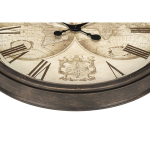 I 9048 - Horloge, 20" Rond, Horloge Murale, Brun Antique, Transitionnel - Simple Boutique