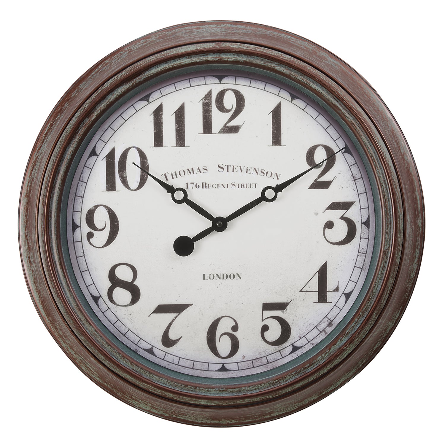 I 9049 - Horloge, 20" Rond, Horloge Murale, Brun Antique, Transitionnel - Simple Boutique