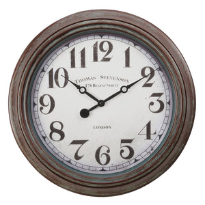 I 9049 - Horloge, 20" Rond, Horloge Murale, Brun Antique, Transitionnel - Simple Boutique