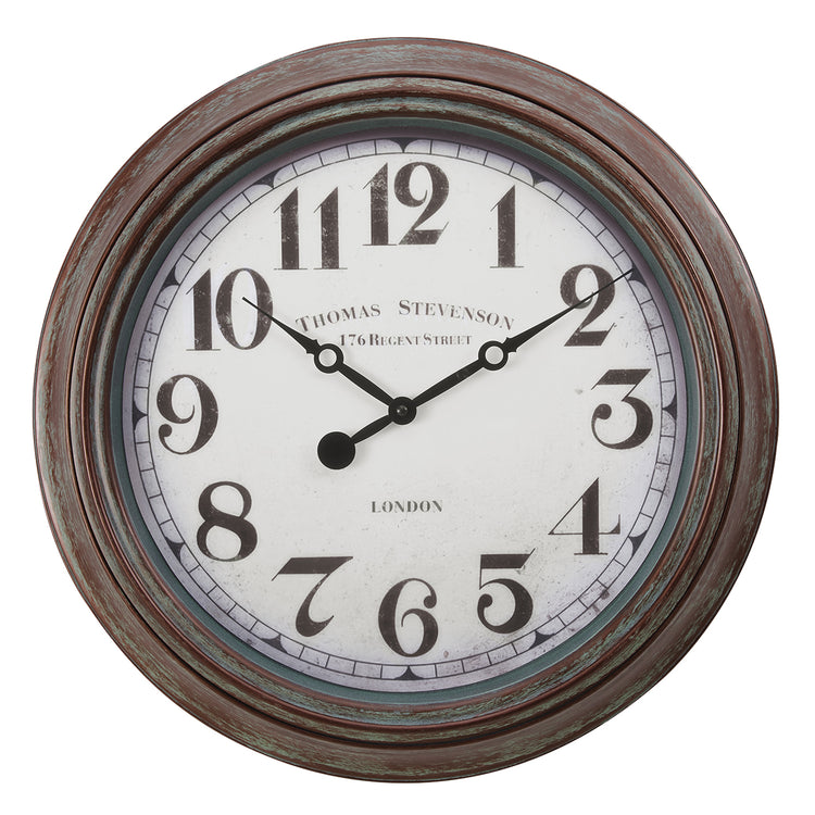 I 9049 - Horloge, 20" Rond, Horloge Murale, Brun Antique, Transitionnel - Simple Boutique