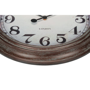 I 9049 - Horloge, 20" Rond, Horloge Murale, Brun Antique, Transitionnel - Simple Boutique