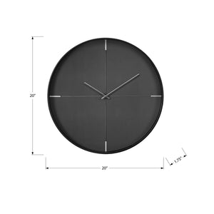 I 9050 - Horloge, 20'' Rond, Horloge Murale, Noir, Contemporain, Moderne - Simple Boutique