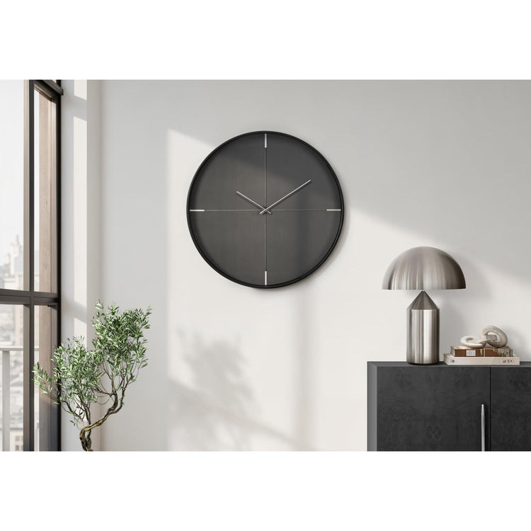 I 9050 - Horloge, 20'' Rond, Horloge Murale, Noir, Contemporain, Moderne - Simple Boutique