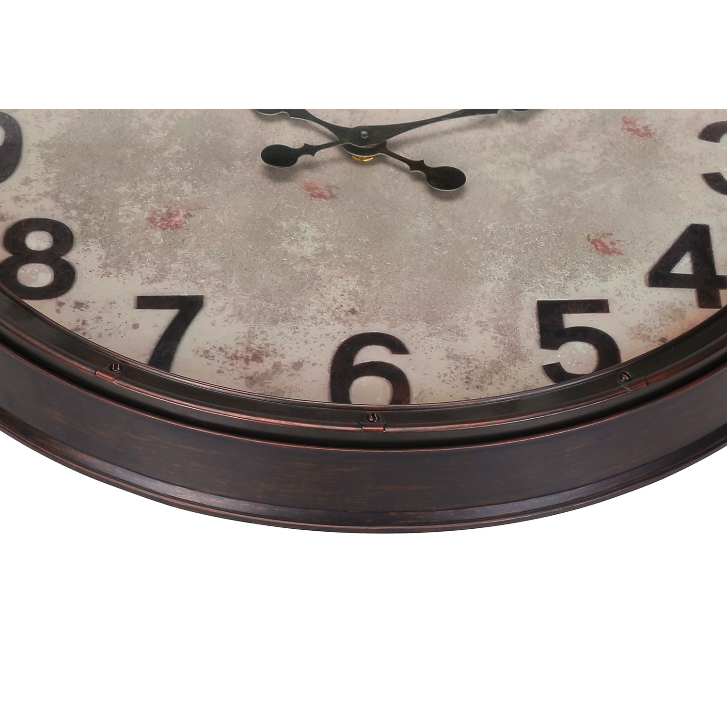 I 9054 - Horloge, 20" Rond, Horloge Murale, Brun Antique, Transitionnel - Simple Boutique